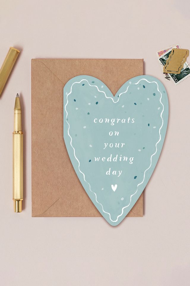 Biglietto di Auguri per Matrimonio con Cuore Congratulazioni Sister Paper Co. #1