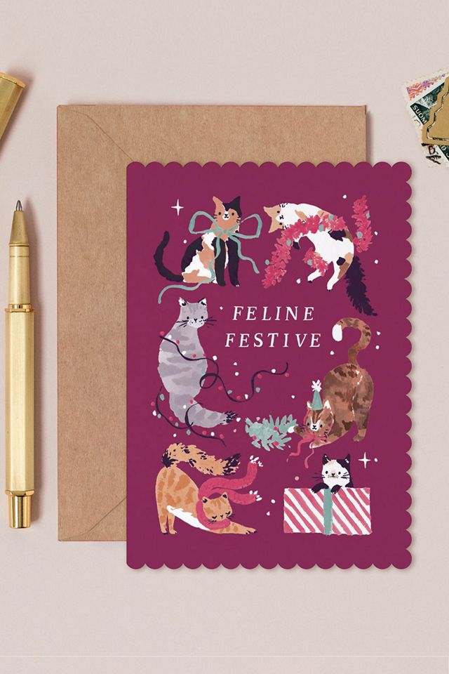 Biglietto di Natale Sister Paper Co. Gatti Felini Festivi #1