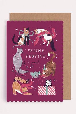Sister Paper Co. Festliche Katzen Weihnachtskarte