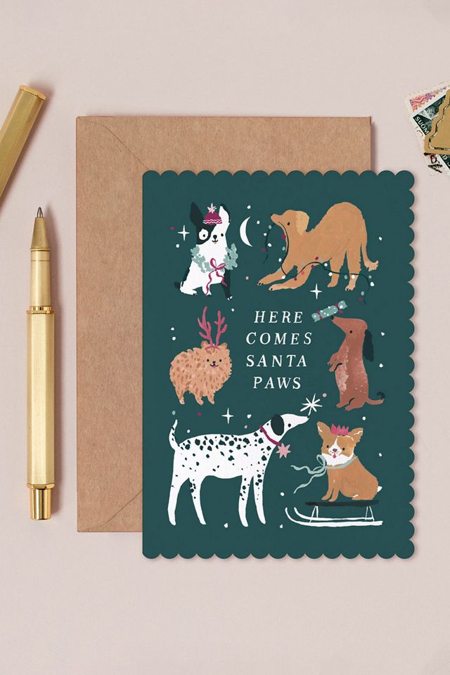 Tarjeta de Navidad Santa Paws de Sister Paper Co. #1