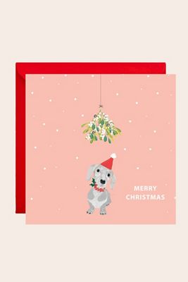 Tarjeta de Navidad de Dachshund Lottie Simpson