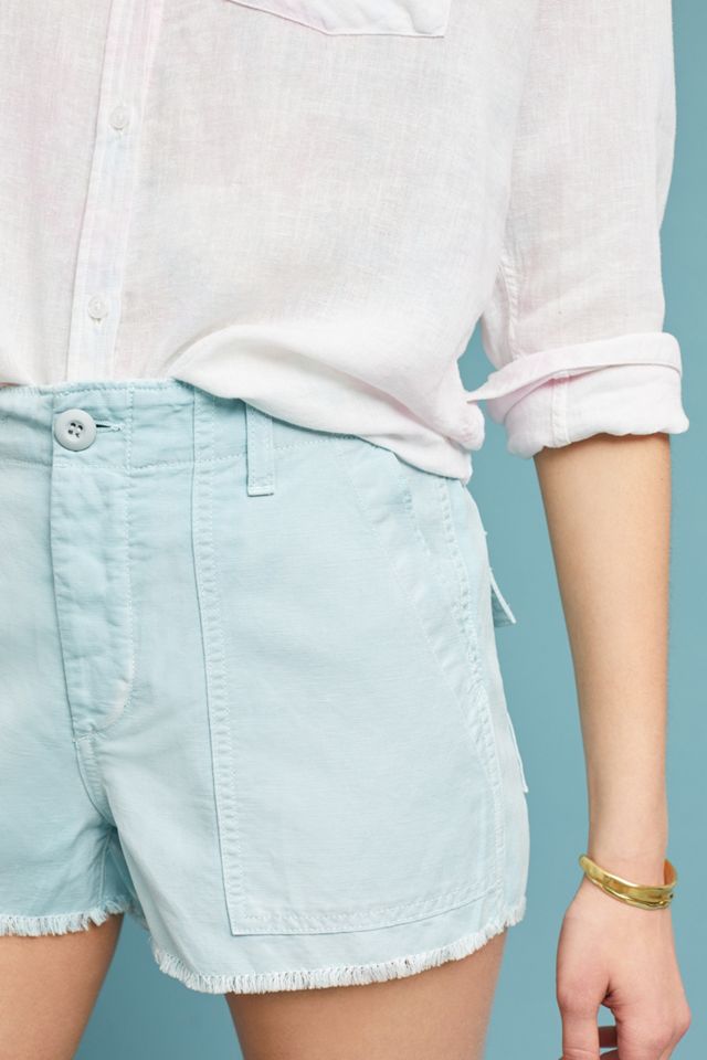 AMO High-Rise Frayed Utility Shorts #2