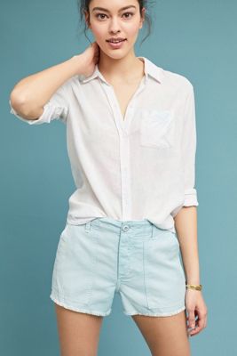 AMO High-Rise Frayed Utility Shorts
