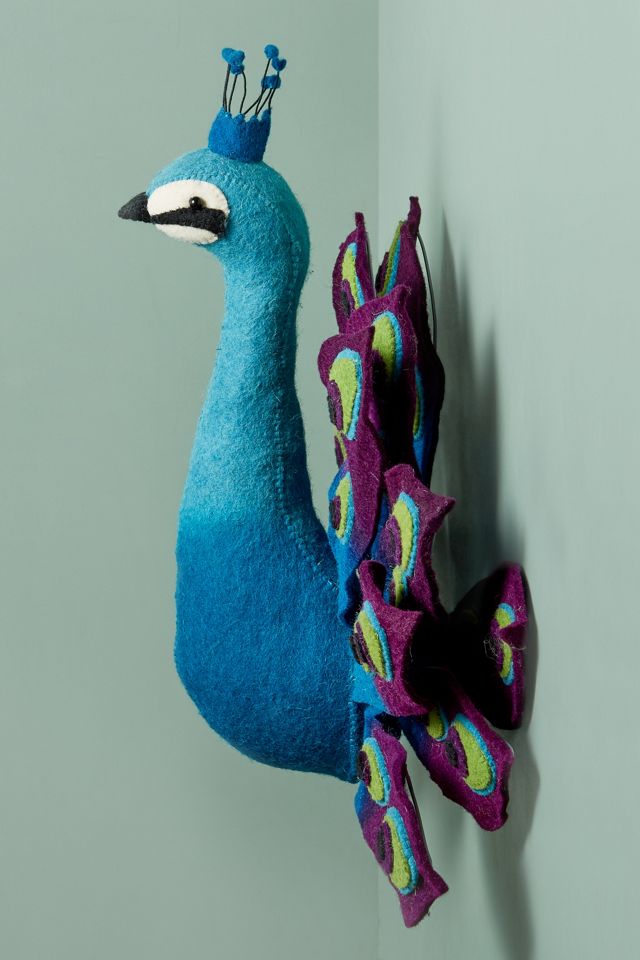 Felted Peacock Wall Mount | Anthropologie UK