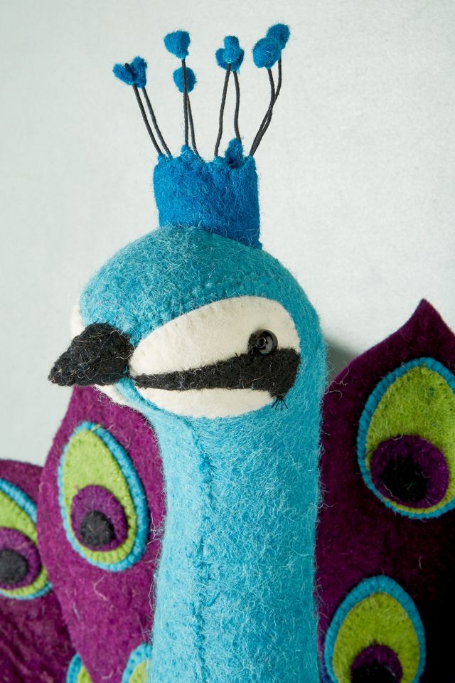 Felted Peacock Wall Mount | Anthropologie UK
