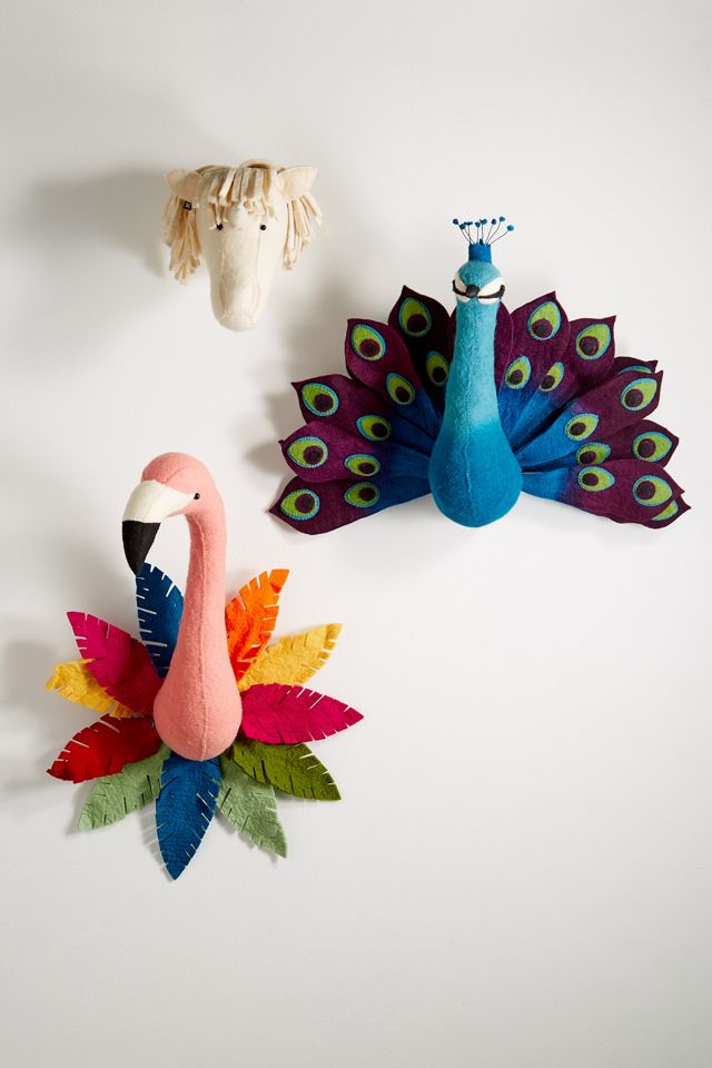 Felted Peacock Wall Mount | Anthropologie UK