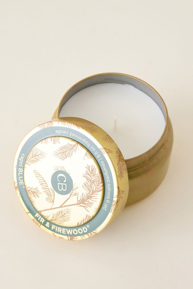 Capri Blue Woody Fir & Firewood Tin Candle #1