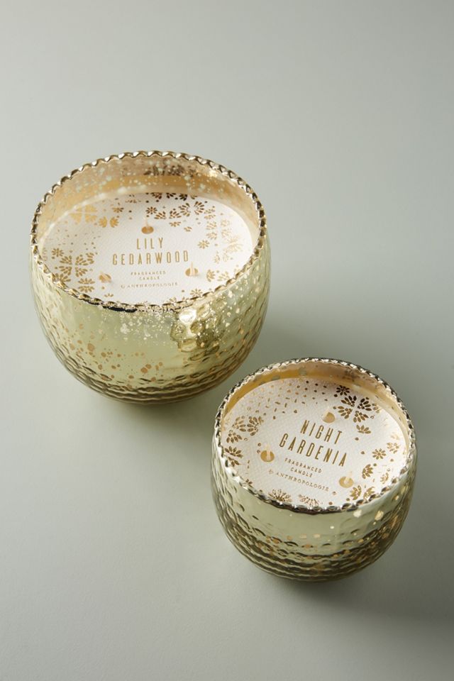 Hammered Mercury Glass Candle #1