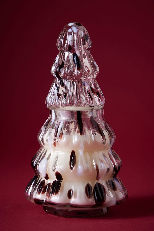 Woody Eucalyptus & Cedar Confetti Glass Christmas Tree Candle Anthropologie UK