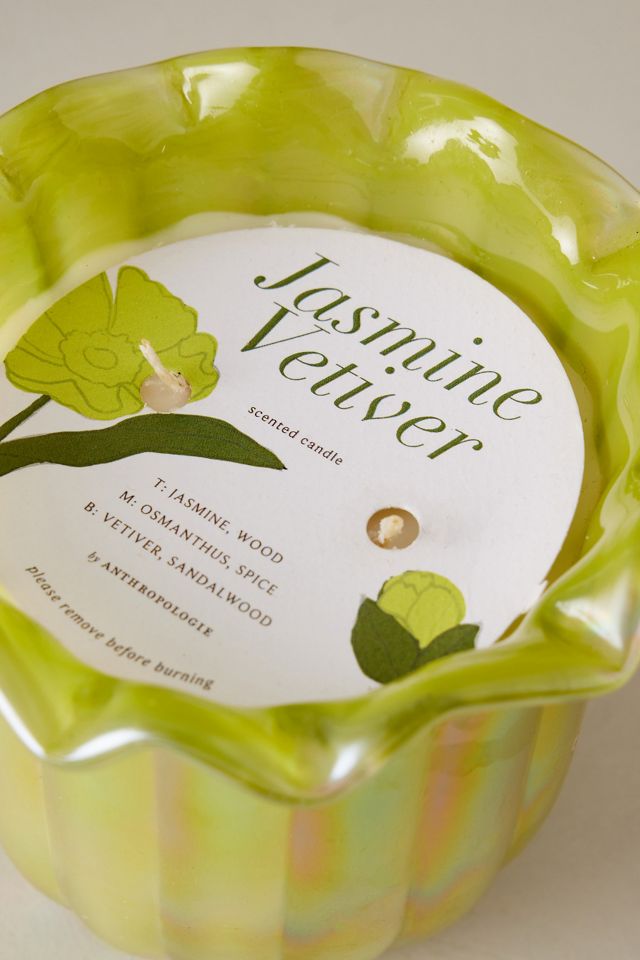 Candela in vetro Ruffle Floreale Gelsomino Vetiver #1