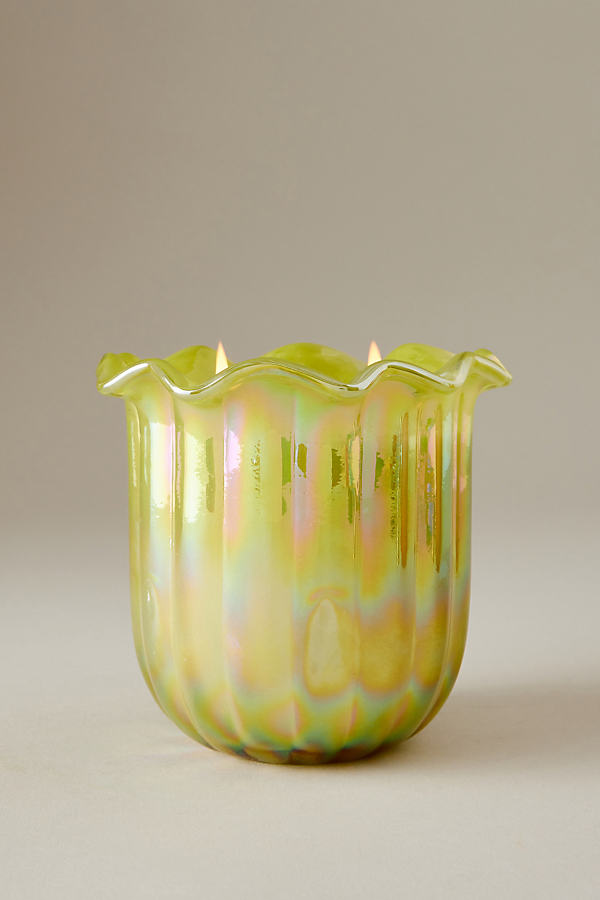 Ruffle Floral Jasmine Vetiver Glass Candle