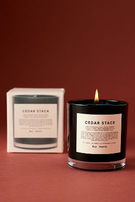 Boy Smells Cedar Stack Glass Candle In Black