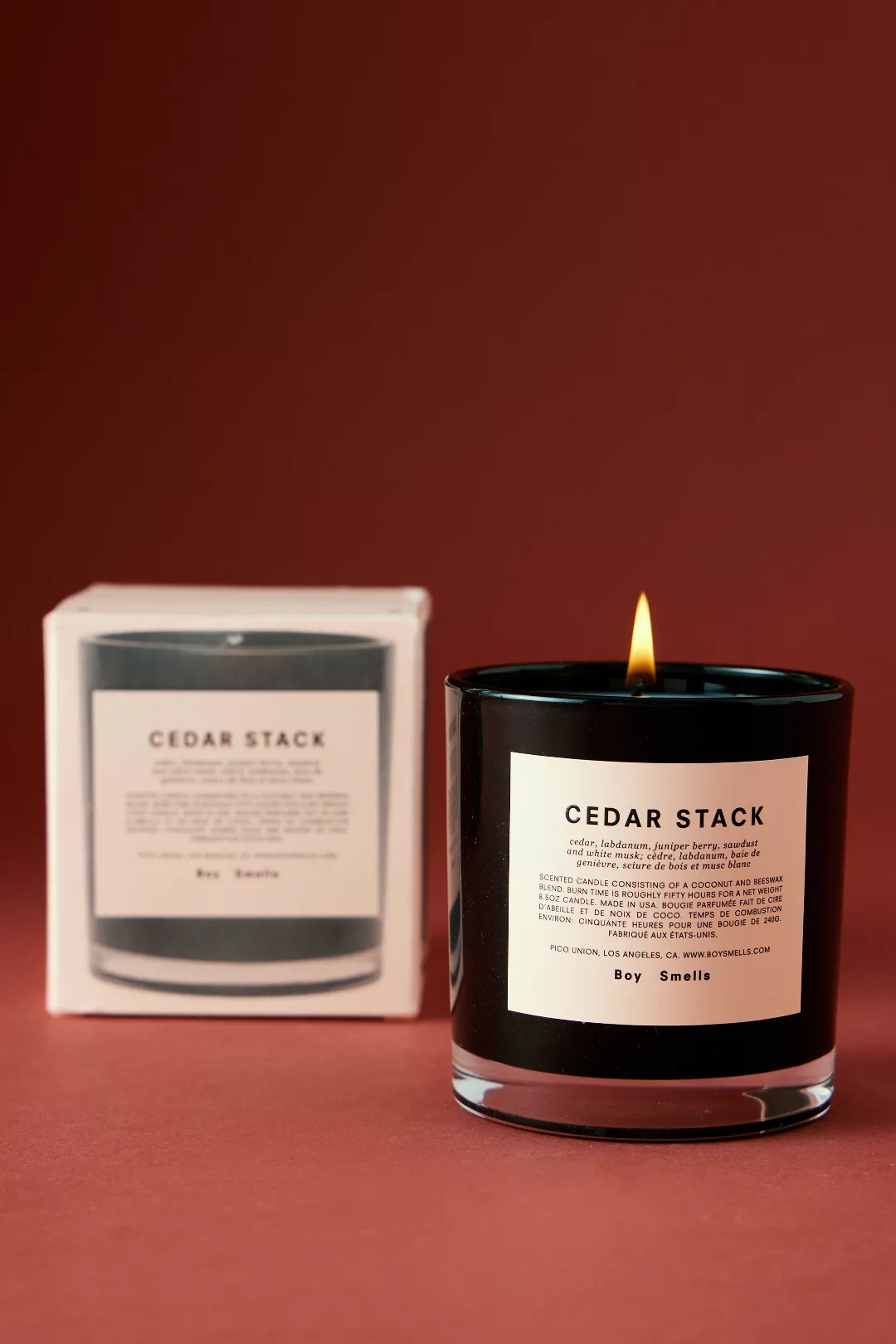 Boy Smells Cedar Stack Glass Candle