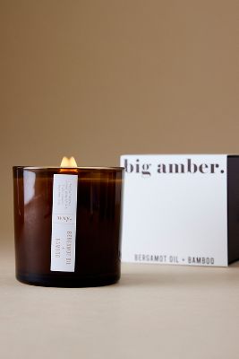 wxy. Big Amber Bergamot Oil & Bamboo Glass Candle