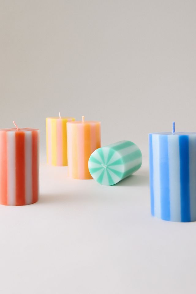 Velas de Pilar a Rayas Brillantes Meri Meri, Juego de 5 #1