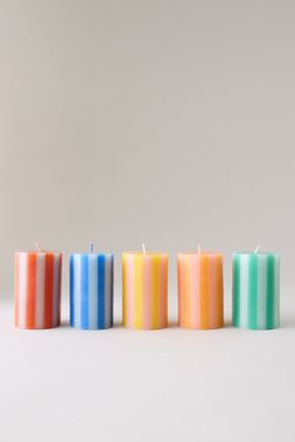 Velas de Pilar a Rayas Brillantes Meri Meri, Juego de 5