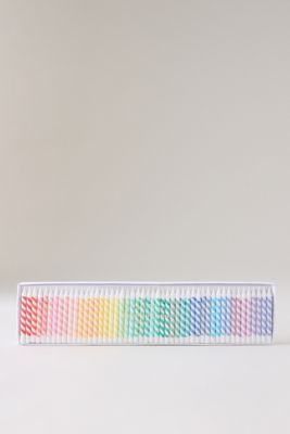 Candeline di Compleanno a Righe Arcobaleno Meri Meri, Confezione da 50