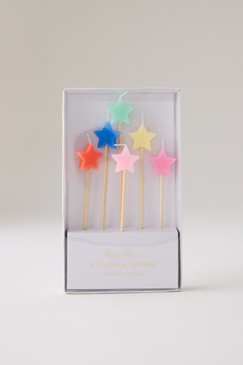 Meri Meri Multicolor Mixed Star Birthday Candles, 6 Pack