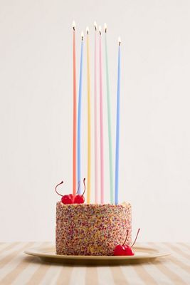 Bougies d'anniversaire hautes de couleurs variées Meri Meri, paquet de 7