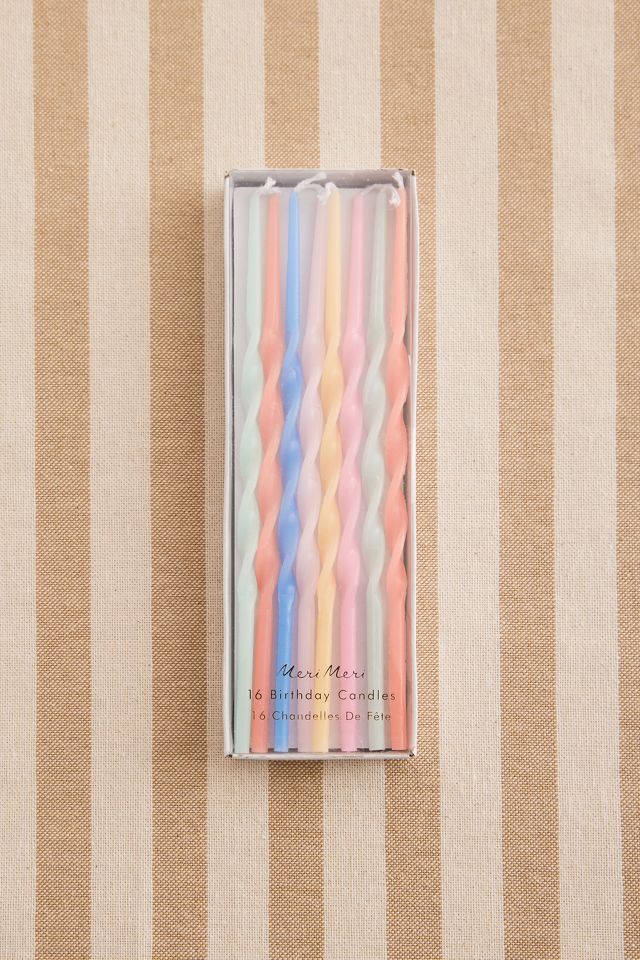 Bougies longues torsadées Meri Meri, paquet de 16 #1