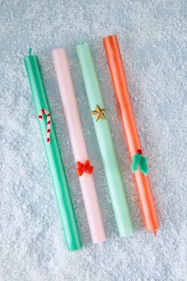 Meri Meri Festliche Gestreifte Tischkerzen, Viererpack