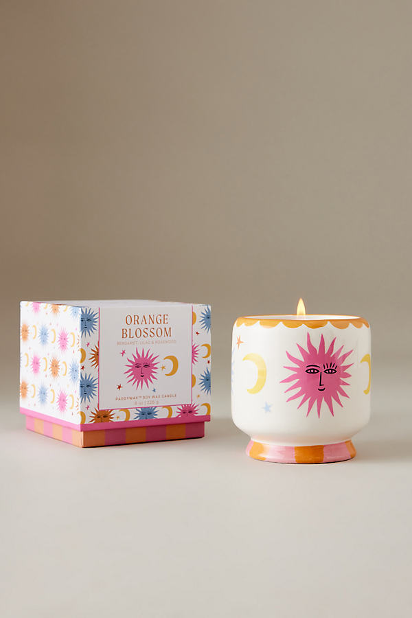 Paddywax Orange Blossom Hand-Painted Ceramic Candle