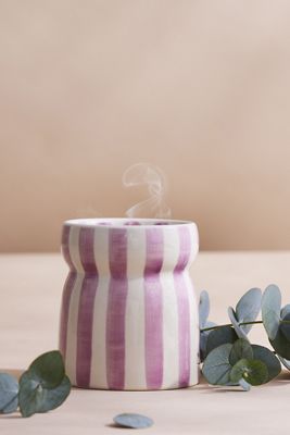 Paddywax Cabana Grecian Sand Striped Ceramic Candle
