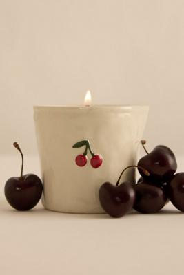 Paddywax Bistro Smoked Cherry Ceramic Candle In Red