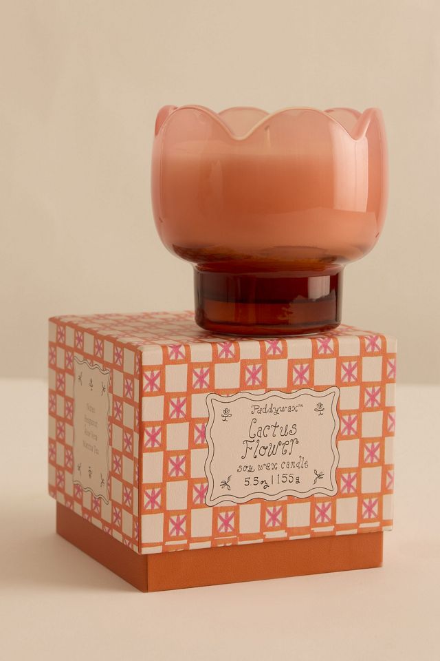 Paddywax Tulip Cactus Flower Glass Candle #1