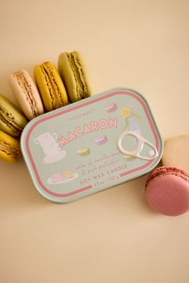 Paddywax Bistro Amber & Pistachio Macaron Printed Tin Candle