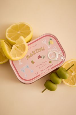 Paddywax Bistro Lemon & Violet Martini Printed Tin Candle