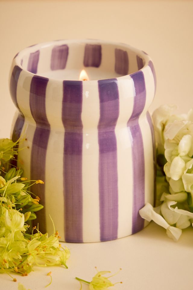 Paddywax Cabana Waikiki Waters Striped Ceramic Candle #1