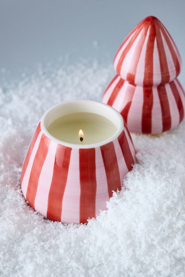 Paddywax Cabana Pink Peppermint Christmas Ceramic Tree Candle #1