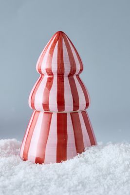 Paddywax Cabana Pink Peppermint Christmas Ceramic Tree Candle