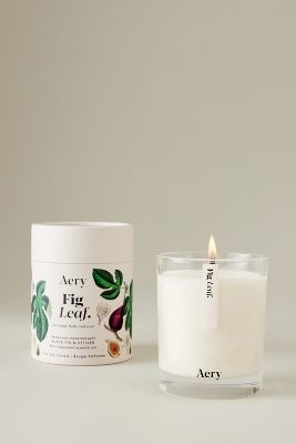 Aery Fig Leaf Glass Candle