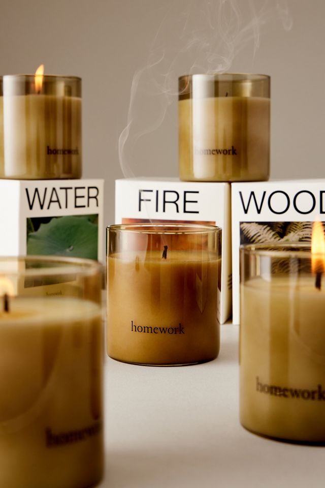 Homework Wood Glass Candle, Large | Anthropologie UK
