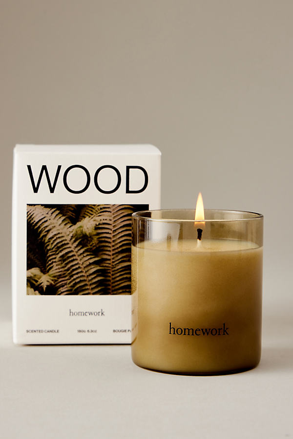 Homework Woodu00a0Glass Candle