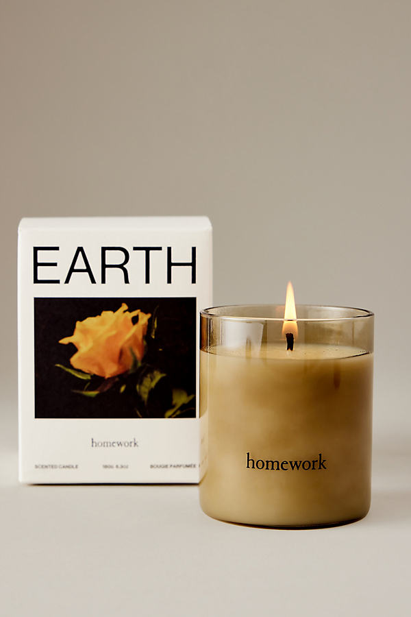 Homework Earth Glass Candle