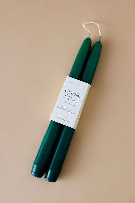 By Anthropologie Taper Candles, Set Of 2 In Green