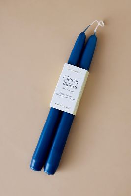 By Anthropologie Taper Candles, Set Of 2 In Blue