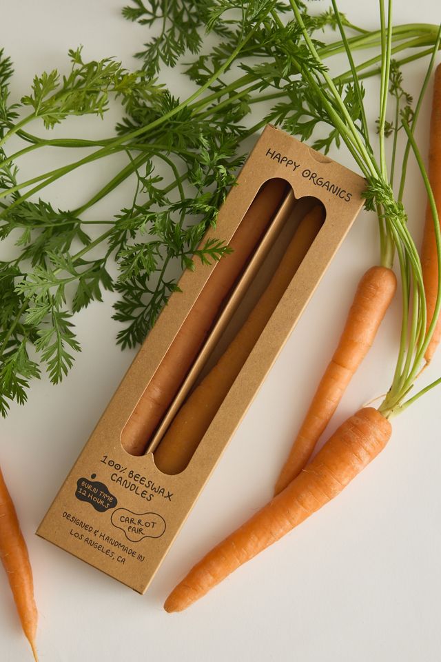 Bougie effilée carotte Happy Organics, ensemble de 2 #1