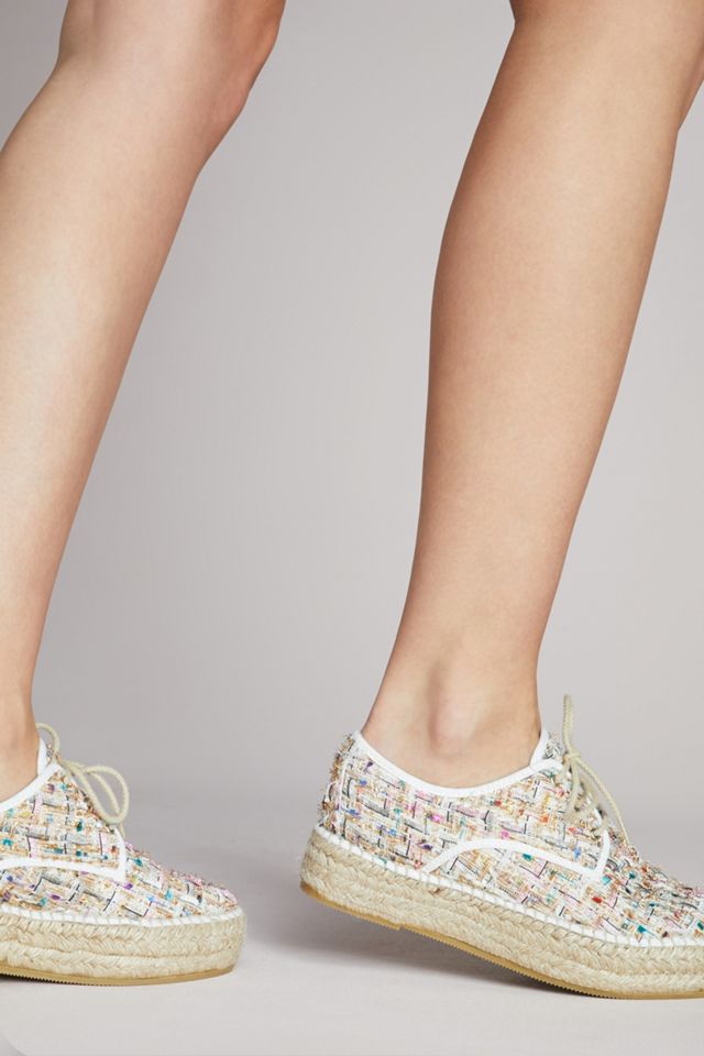 Anthropologie Lace-Up Tweed Espadrille Sneakers #2