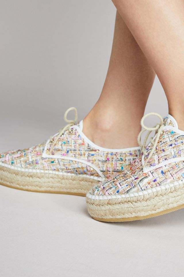Anthropologie Lace-Up Tweed Espadrille Sneakers #3