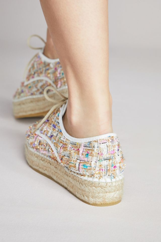 Anthropologie Lace-Up Tweed Espadrille Sneakers #4