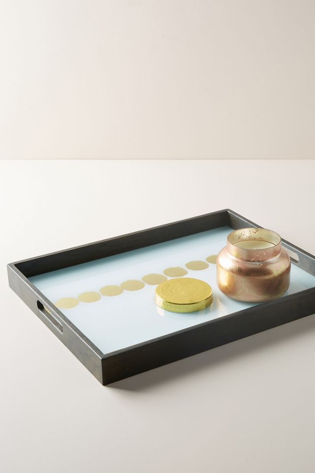 Dotted Glass Decorative Tray #1