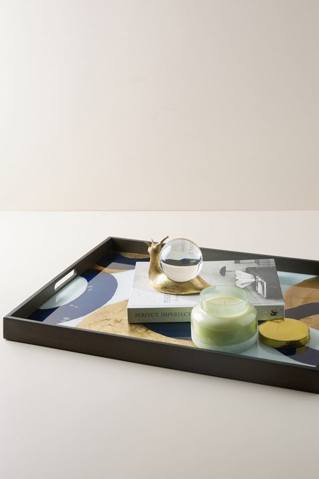Dotted Glass Decorative Tray
