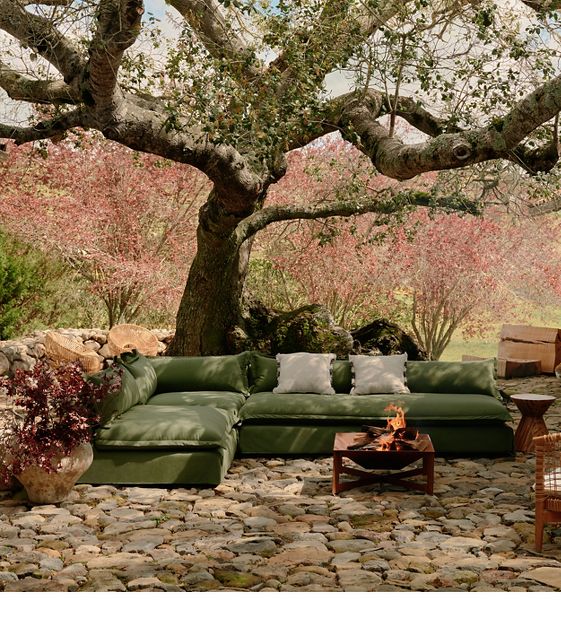 L shaped garden online couch