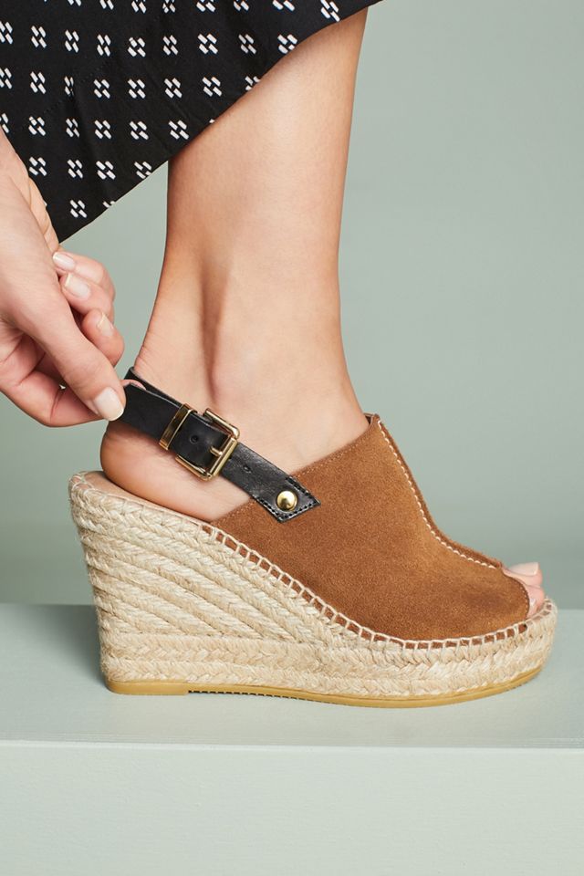 Anthropologie Slingback Wedge Sandals