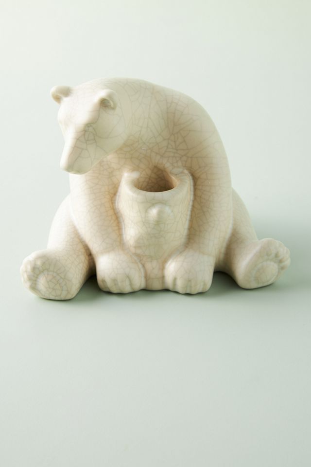 Arctic Woodland Bear Taper Candle Holder Anthropologie UK