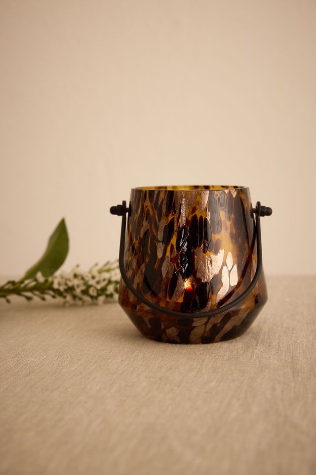 Porte-bougie chauffe-plat en verre léopard #1